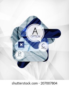 Modern infographic option layout made of glossy colorful round shaped overlapping elements