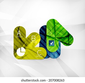Modern infographic option layout made of glossy colorful round shaped overlapping elements