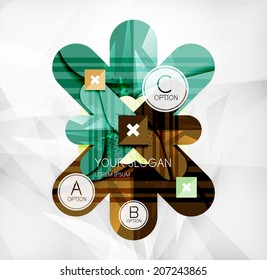Modern infographic option layout made of glossy colorful round shaped overlapping elements