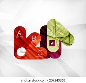 Modern infographic option layout made of glossy colorful round shaped overlapping elements