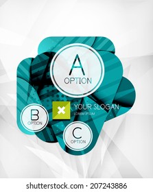 Modern infographic option layout made of glossy colorful round shaped overlapping elements