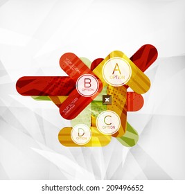 Modern infographic option layout made of glossy colorful round shaped overlapping elements