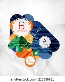 Modern infographic option layout made of glossy colorful round shaped overlapping elements
