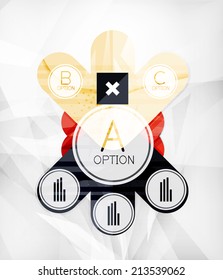 Modern infographic option layout made of glossy colorful round shaped overlapping elements