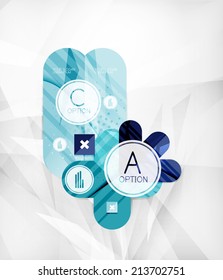 Modern infographic option layout made of glossy colorful round shaped overlapping elements