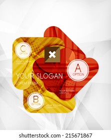 Modern infographic option layout made of glossy colorful round shaped overlapping elements