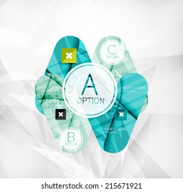 Modern infographic option layout made of glossy colorful round shaped overlapping elements