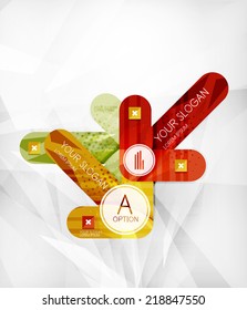 Modern infographic option layout made of glossy colorful round shaped overlapping elements