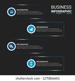 Modern Infographic Options Banner with 4 options. Vector infographic element. - Vector