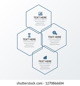 Modern Infographic Options Banner with 4 options. Vector infographic element. - Vector