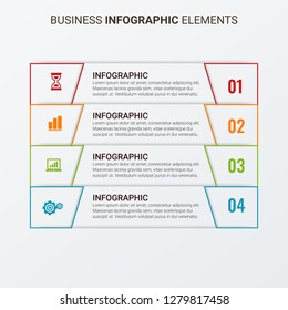 Modern Infographic Options Banner with 4 options. Vector infographic element. - Vector