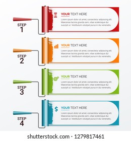 Modern Infographic Options Banner with 4 options. Vector infographic element. - Vector
