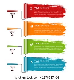 Modern Infographic Options Banner with 4 options. Vector infographic element. - Vector