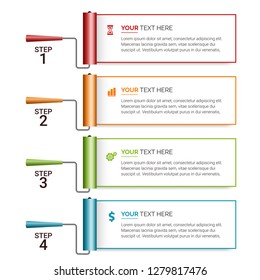 Modern Infographic Options Banner with 4 options. Vector infographic element. - Vector