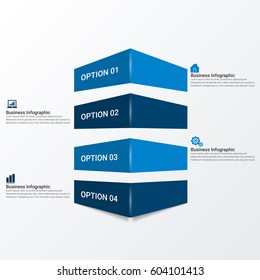 Modern Infographic Options Template in 3D design