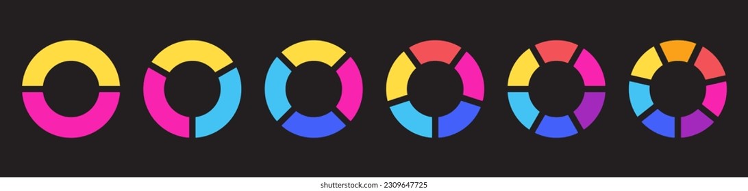 Modern infographic pie chart isolated on black background