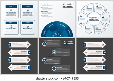 Modern Infographic Pie Charts Sets