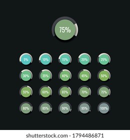 Modern infographic piechart template with round realistic elements on a white background. Business percentage visualisation. Vector information easy to edit and customize eps10