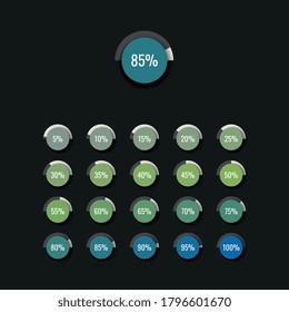 Modern infographic piechart template with round realistic elements on a white background. Business percentage visualisation. Vector information easy to edit and customize eps10