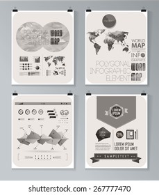 Modern infographic poster. Background and typography vintage elements set 