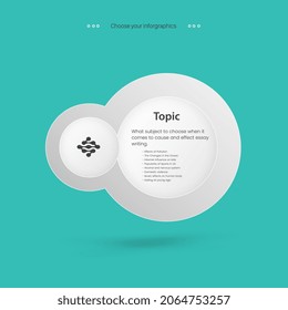 Modern Infographic Process with circle chart in white pannels on Light blue BG and Vector template of Infographic with One opion or step for presentation object design.eps
