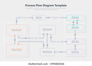 Modern infographic for process flow diagram. Flat design, easy to use for your website or presentation.