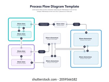 Modern infographic for process flow diagram. Flat design, easy to use for your website or presentation.