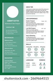 Modern Infographic Resume Template with Editable Placeholders