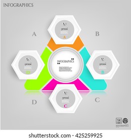 Modern infographic, set, group, collection of labels, banners with numbers and simple icons, isolated on gray background, for infographics, presentations, documents