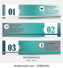 Serie de infografías modernas de tres banners abstractos