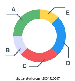 A modern infographic showing multi pie chart in flat icon