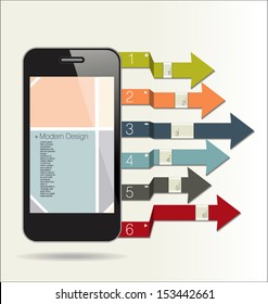 Modern Infographic with a smartphone