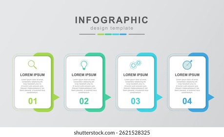Modern infographic with square rounded boxes