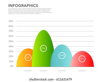 Modern  infographic template with 2D bar paper label,  Creative concept for infographic, diagram, flowchart, workflow layout. Line business icon set. eps10