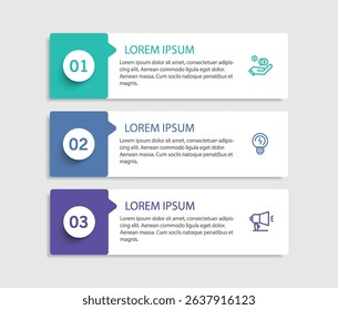 Modern infographic template with 3 options or steps