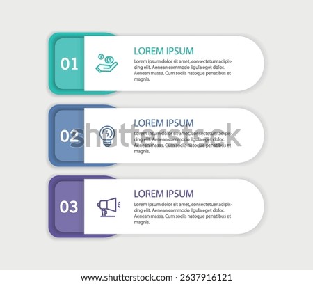 Modern infographic template with 3 options or steps