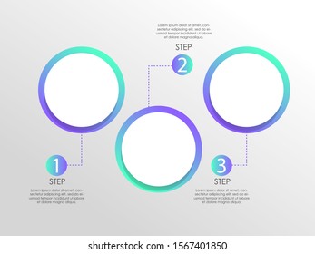 Moderne Infografik-Vorlage mit 3 Schritten in Kreisen