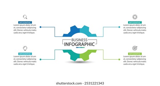 Plantilla infográfica moderna con 4 opciones.