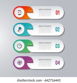Modern infographic template with 4 options. Vector banner that can be used for diagram, graph, chart, web design, workflow layout