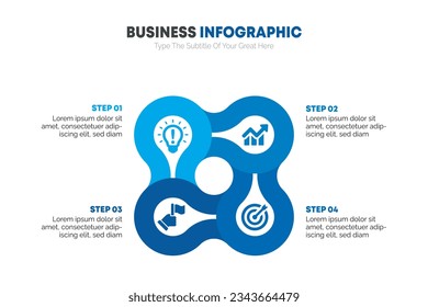 Modern infographic template with 4 steps