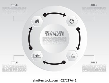 Modern infographic template with 4 title
