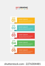 modern infographic template with 5 steps and that can be use in presentation