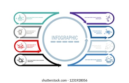 modern infographic template with 8 options vector