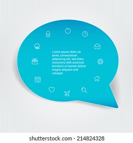 Modern infographic template for banners, website templates and designs, infographic posters, brochures, ads, presentations, business, education designs. Speech Bubble.