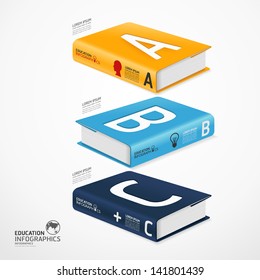 modern infographic Template with book and globe banner / can be used for infographics / banners / concept vector illustration