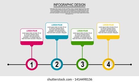 Modern Infographic Template for Business with 4 steps. Business progress concept with options, parts, steps, processes.
