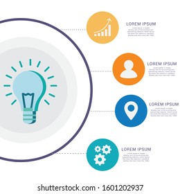 Modern Info-graphic Template for Business with 4 steps, icons for 4 options,