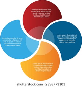 Modern Info-graphic Template for Business with 4 steps, icons for 4 options, multi-color, labels. Vector info-graphic element.