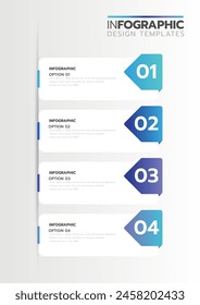 Modern Info-graphic Template for Business with 4 steps, icons for 4 options, Gradients multi-color, labels. Vector info-graphic element.t