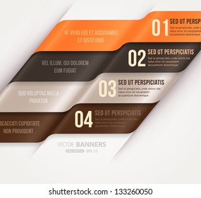 Modern infographic template for business design with ribbons. Can be used for banners, cards, paper designs, website layouts, diagrams and presentations. Vector eps10 illustration.